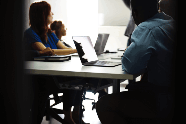 Students sitting on at a desk